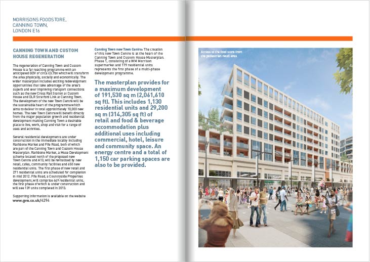 An image of page spread of Canning Town brochure by talltony